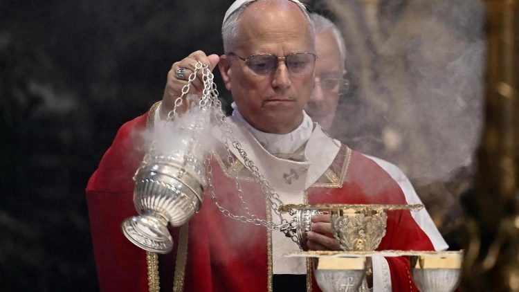 Papst Leo bei der Trauerfeier