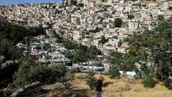 Unten im Bild: Das Grundstück in Silwan