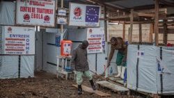 Dans un centre de traitement Ebola à Bunia, le 13 juillet. 