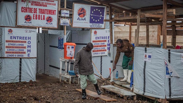 Dans un centre de traitement Ebola à Bunia, le 13 juillet. 