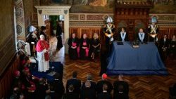 XIV. Leó beszédet intéz a San Marino-i köztársaság vezetőihez, a hatóságok és a civil társadalom képviselőihez