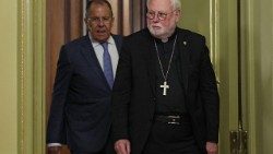 Арцыбіскуп Галахер і Сяргей Лаўроў