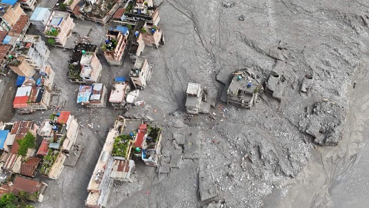 Una veduta aerea del distretto di Nuwakot