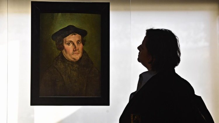 Luther-Porträt von Cranach in einer Ausstellung