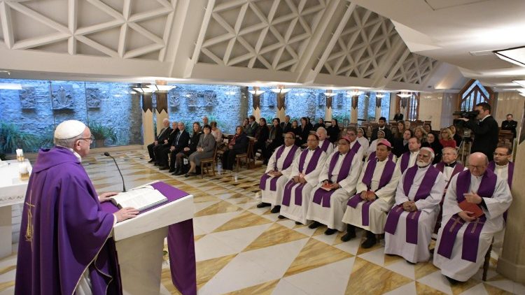 Pope Francis at Mass in the Casa Santa Marta