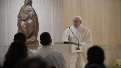 Pope Francis during Mass at the Casa Santa Marta