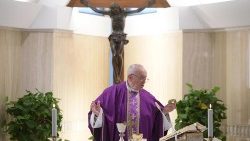 Pope Francis celebrates Mass at the Casa Santa Marta