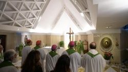 Pope Francis celebrates Mass at the Casa Santa Marta