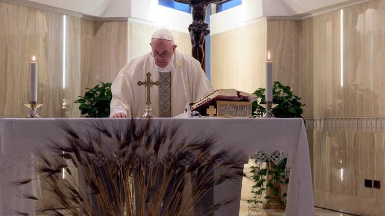 Pope Francis at Mass at the Casa Santa Marta