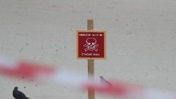 Ostrzeżenie przed minami przeciwpiechotnymi na Ukrainie