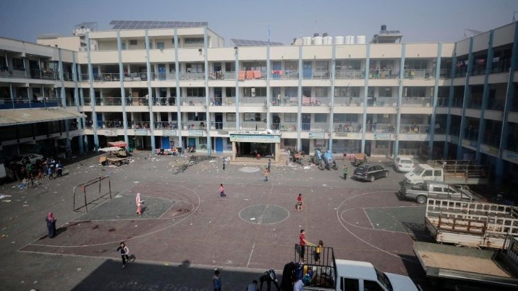Eine UNRWA-Schule in Gaza nimmt Flüchtlinge auf (Bild vom 8.10.2023) 