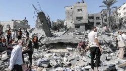 Search operations following airstrike in southern Gaza Strip