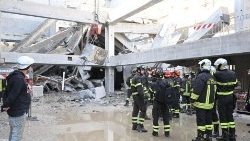 Lieu de l'écroulement d'un chantier à Florence