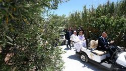 Ferenc pápát Giorgia Meloni olasz miniszterelnök fogadta 