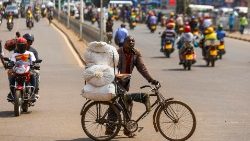 Straßenszenerie in Kigali, Ruanda