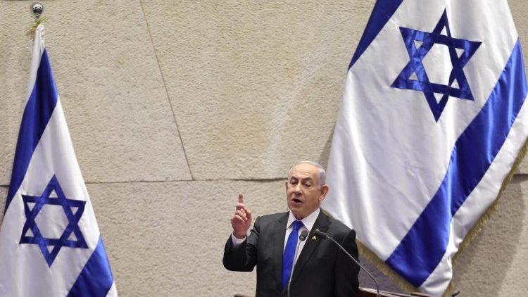 Il primo ministro israeliano, Benjamin Netanyahu si rivolge alla Knesset