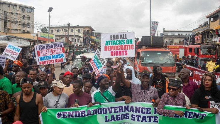 Proteste gegen die hohen Lebenshaltungskosten in Lagos, 1.10.2024