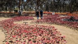 Memorial en Israel a un año del atentado terrorista del 7 de octubre de 2023. (ANSA)