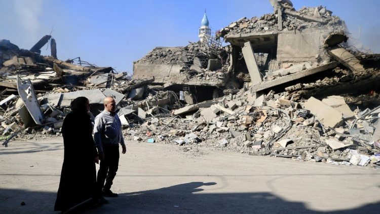 An Israeli strike hits a commercial market in Nabatieh, southern Lebanon