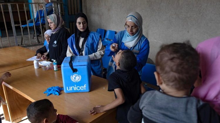 File photo of Unicef vaccination campaign in Gaza