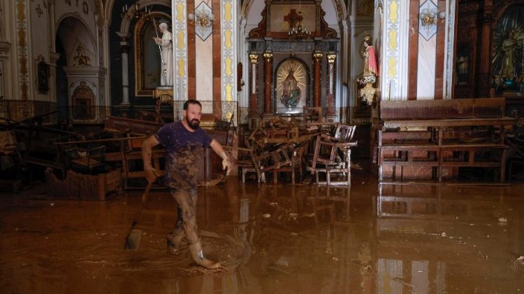 Flooded church in Valencia province
