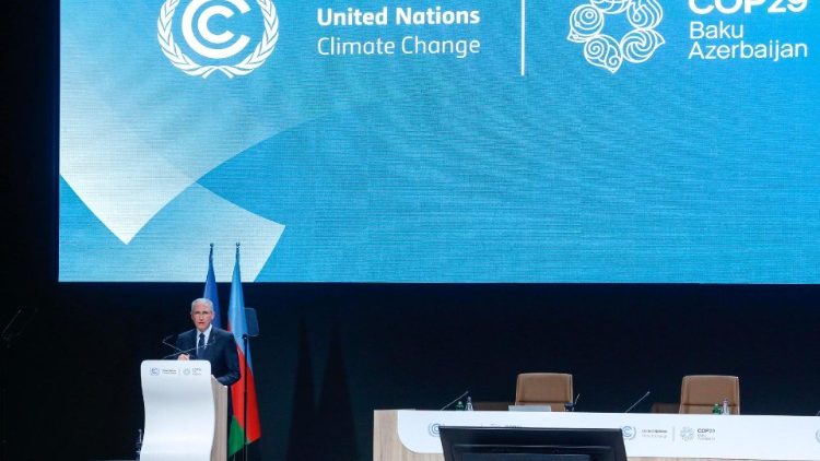 Un momento della COP29 aperta oggi a Baku in Azerbaijan