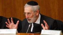 Romos vyriausiasis rabinas Riccardo Di Segni kalba per konferenciją Laterano universitete, 2025 01 17  