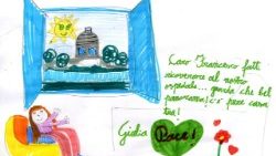 Дзіцячы малюнак для Папы. Ілюстрацыйнае фота