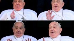 Franziskus  bei seinem kurzen öffentlichen Auftritt vom Sonntag