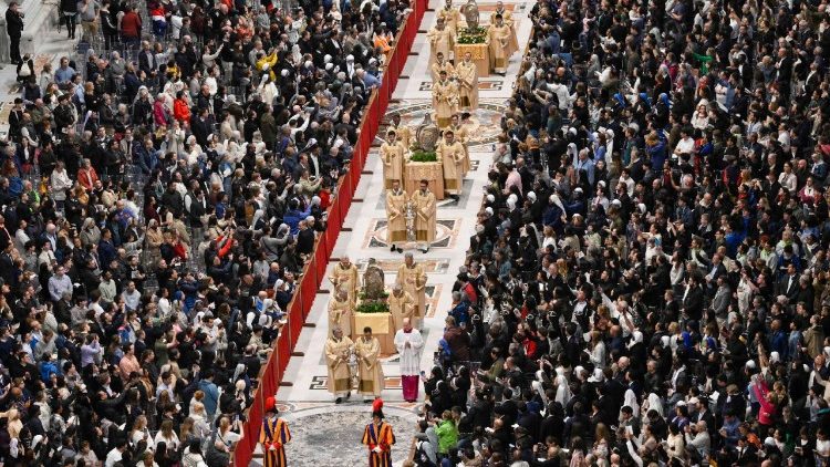 Cardinal Domenico Calcagno holds Chrism Mass at the Vatican