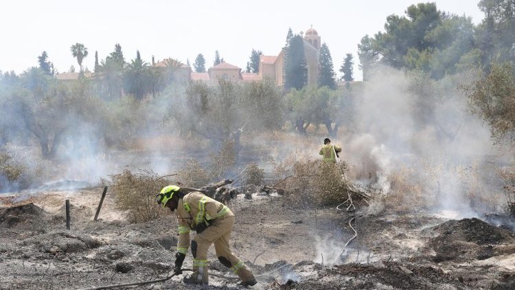 Wildfires burn in the Jerusalem hills, central Israel