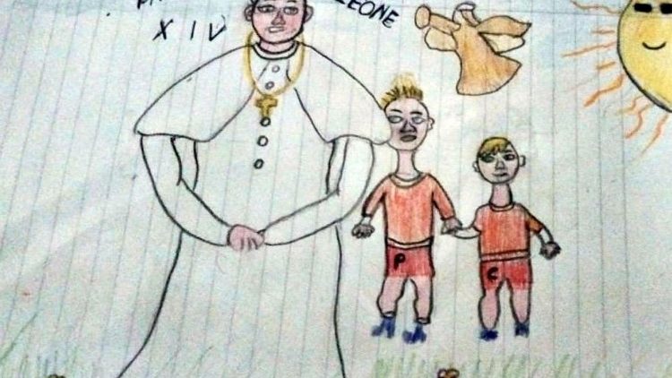 Kinderzeichnung für Papst Leo XIV. 