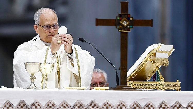 Леў XIV падчас святой Імшы. Ілюстрацыйнае фота