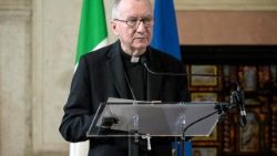 Кардынал Паралін падчас мерапрыемства, прысвечанага 100-годдзю з дня нараджэння айца Бэнці