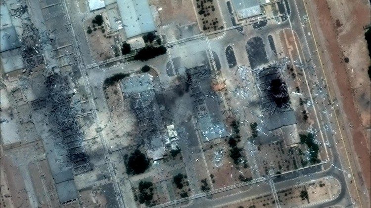 Immagine satellitare che mostra le conseguenze del'attacco Usa in Iran