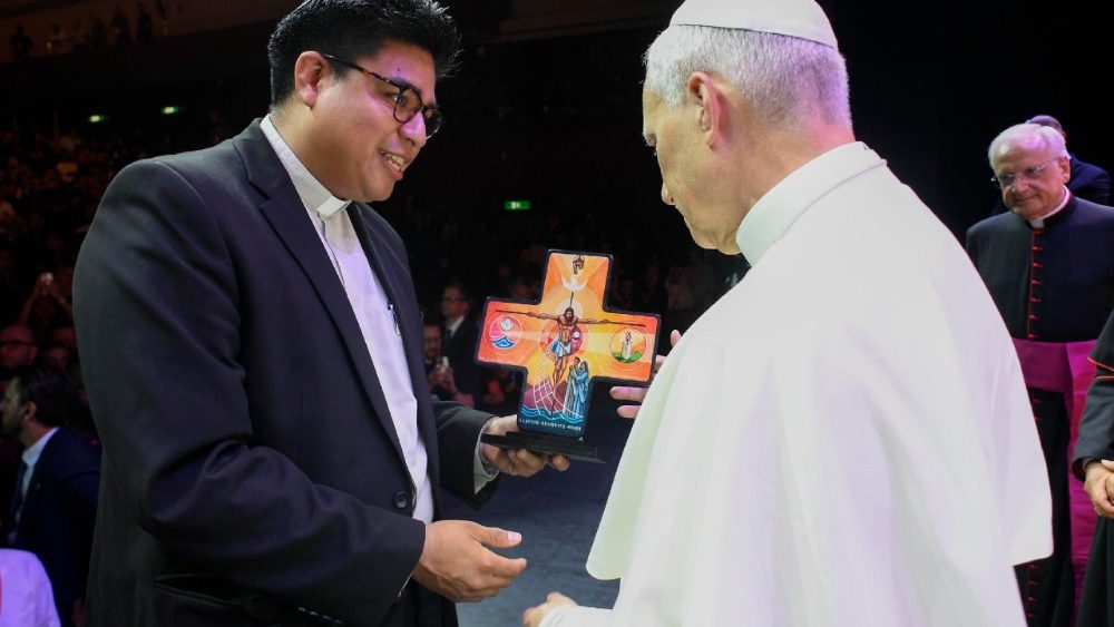 Pope Leo XIV meets with priests in Rome