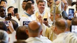 Leó pápa a papok körében