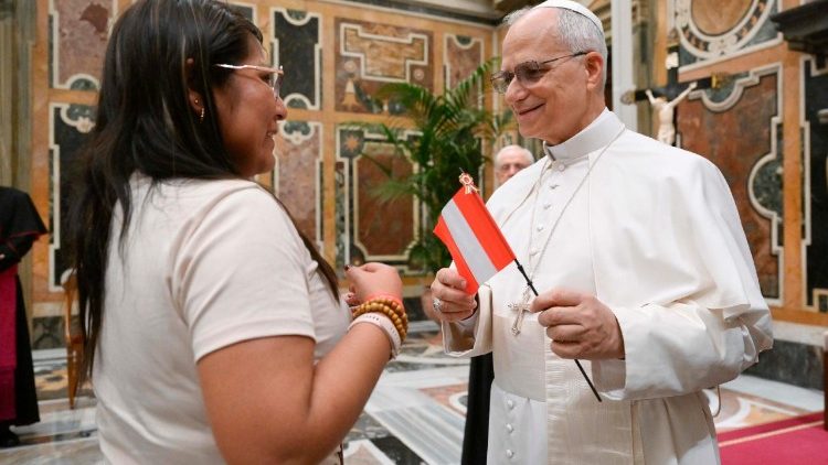 Audience du Pape Léon XIV avec des jeunes du Pérou.