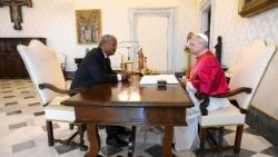 Pope Leo XIV private audience with Seychelles President Wavel Ramkalawan
