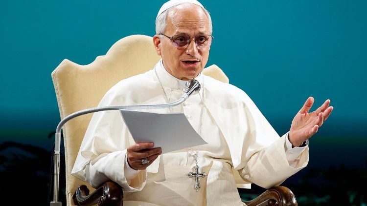 Papst Leo XIV. diesen Mittwoch bei der Tagung „Raising Hope for Climate Justice“ (Hoffnung für Klimagerechtigkeit wecken) in Castel Gandolfo