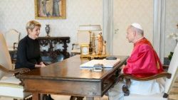 Pope Leo XIV meets Swiss Federal President Karin Keller-Sutter in Vatican City