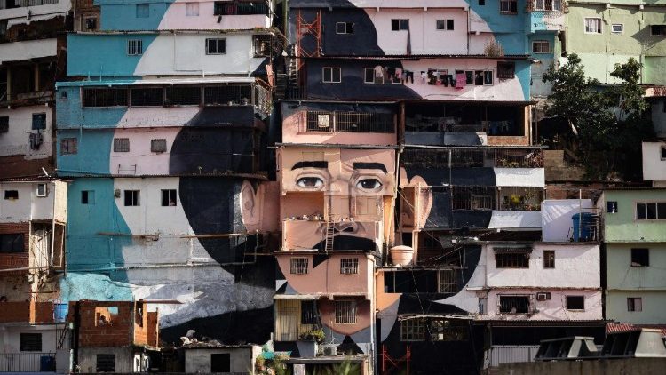 Une fresque murale de José Gregorio Henrandez à Caracas, le 17 octobre. 