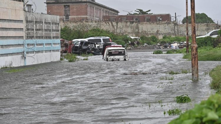 Flooded street in Kingston, Jamaica