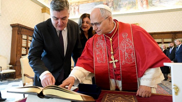 Leó pápa Zoran Milanovic horvát elnökkel