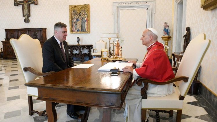 ലിയോ പതിനാലാമൻ പാപ്പായും ക്രൊയേഷ്യൻ പ്രസിഡന്റ് സോറൻ മിലാനോവിചും