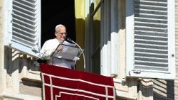 Pope Leo XIV leads the Angelus prayer