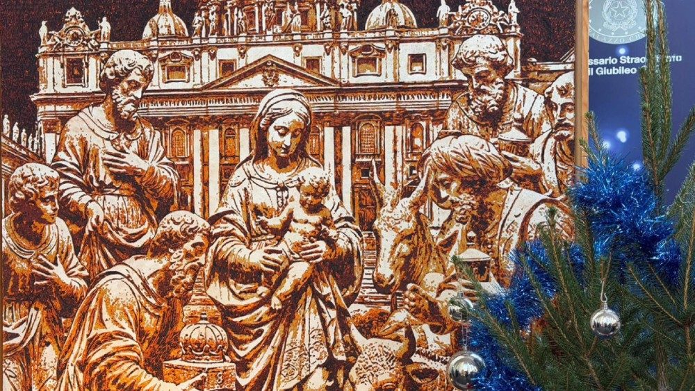 Um dos artefatos da exposição "100 Presépios no Vaticano"