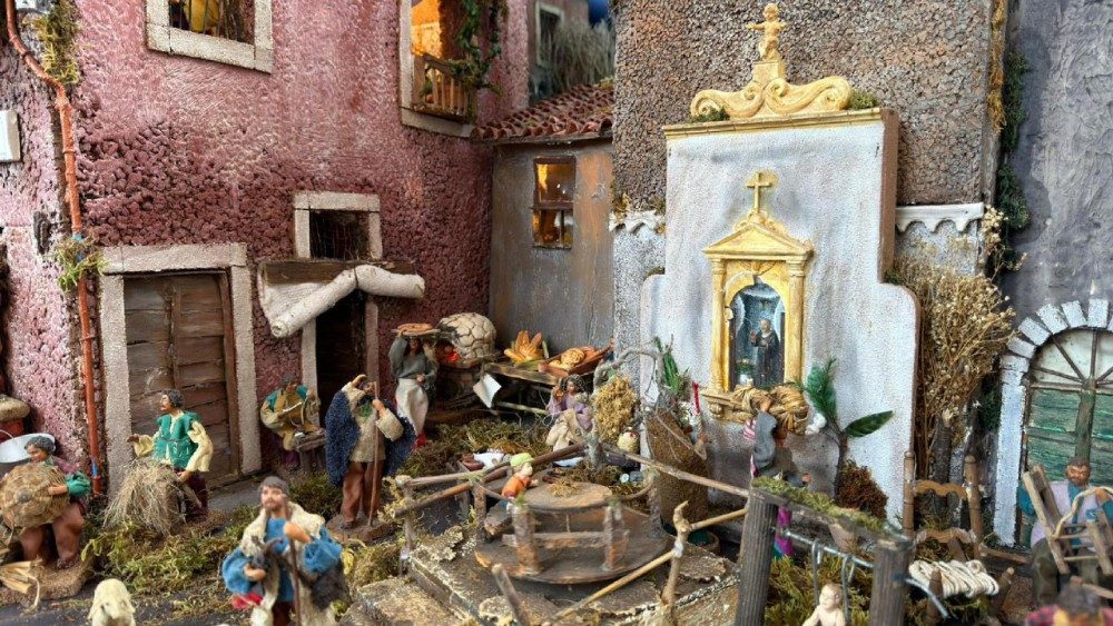 Um dos artefatos da exposição "100 Presépios no Vaticano"