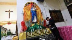 Sicherheits-Check in einer Kirche in Banda Aceh an diesem Mittwoch