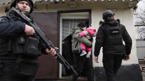 Evacuation of families with children in the Zaporizhzhia region of Ukraine